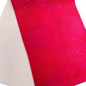 Hot Pink / Lila Two Tone Gator Kunstleder Polster Vinyl Stoff, Geprägte Krokodilgewebe Schüttgut Polsterung Geldbörsen Schuhe Geldbörsen