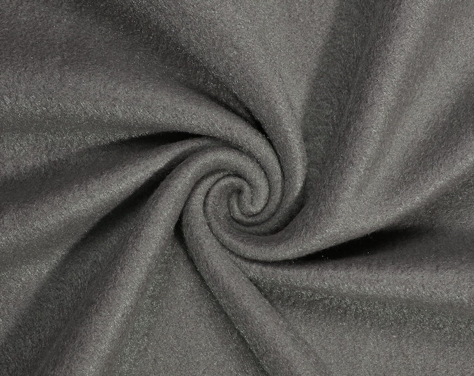 Gray Soft Anti-Pill Polar Fleece Fabric: 60" Wide, Sold by The Yard