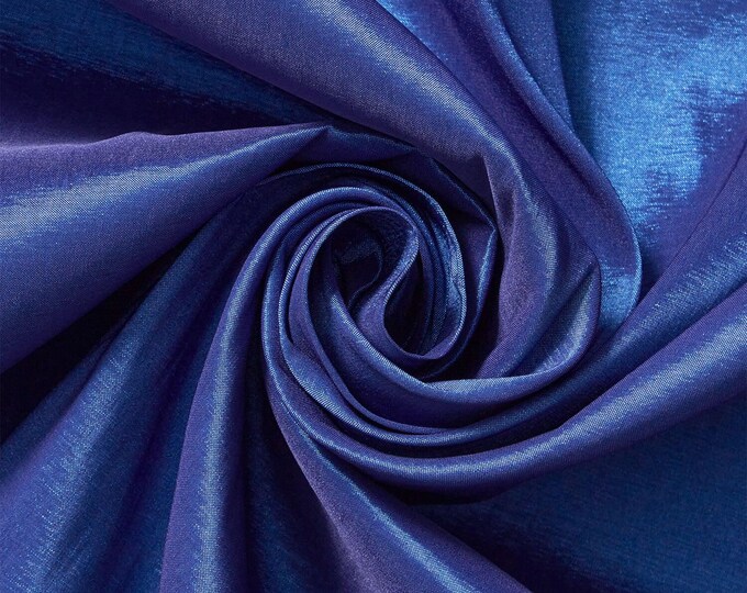 Royal Blue Taffeta Stretch Fabric 2-Way Stretch, Spandex Polyester 58" Wide Sold by The Yard