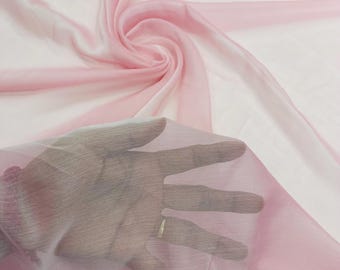 Pink Two-Tone Chiffon Fabric: 60" Wide Polyester Bridal Fabric