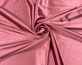 Spandex Luxury Fabric - Mauve - Shiny Polyester Spandex Stretch Fabric Sold By The Yard -  20% Spandex (Pick a Size)