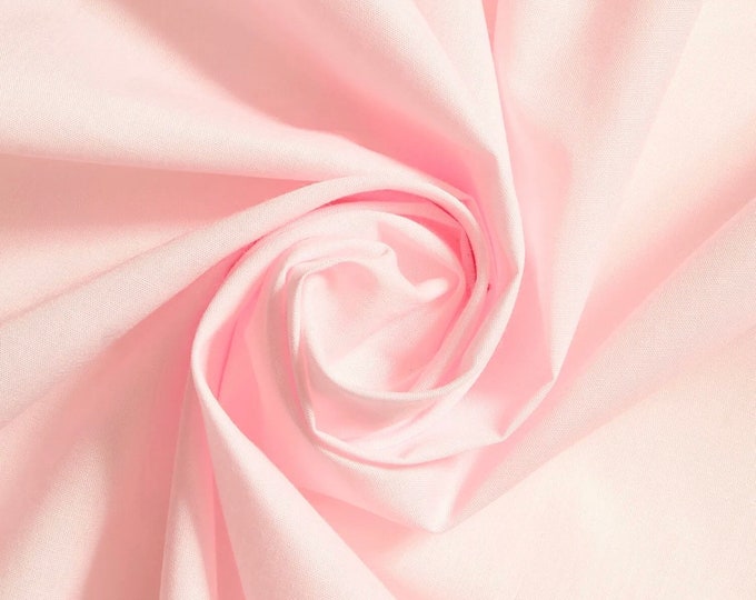 PINK 60" Poly Cotton Broadcloth, Fabric by the Yard