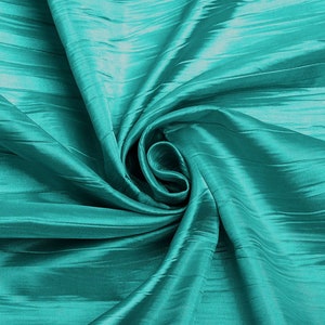 Aqua Green Crushed Taffeta Fabric - 54 Inch Wide - Sold by The Yard