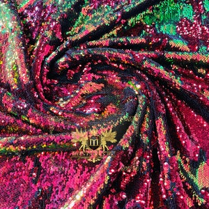 1 Yard Flip Sequin Fabric, Reversible Sequin Fabric,two-tone 5mm
