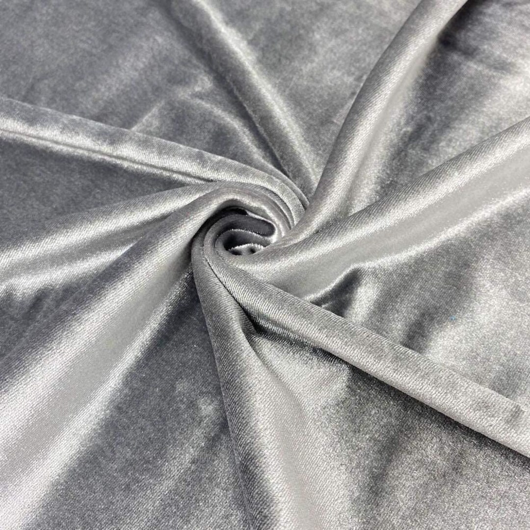 Mia Fabrics Silver Stretch Velvet Fabric 60'' Wide, Sewing, Apparel ...