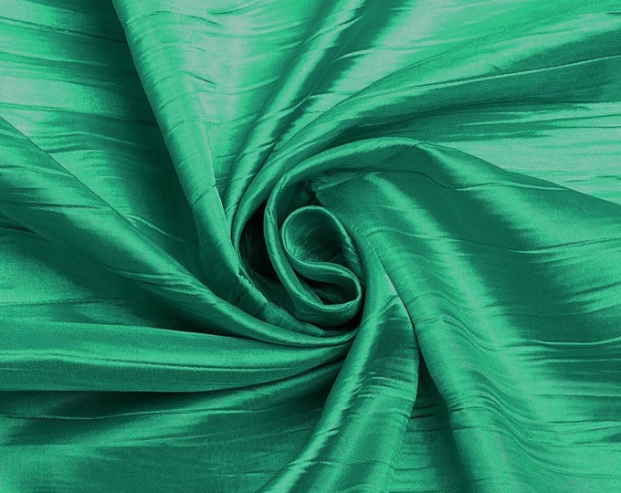 Crushed Taffeta Fabric - Aquamarine - 54" Inch Wide Crushed Taffeta Creased Fabric Sold by The Yard