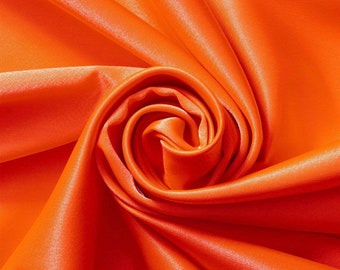 Neón Orange Stretch Imitation Silk Satin Charmeuse - Slight Stretch- 58/60" - (Choose The Quantity)
