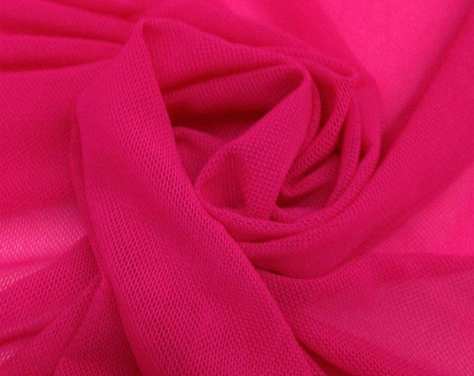 Fuchsia Power Mesh Fabric 60" Wide, Sold By The Yard ( Many Colors ) Free Shipping