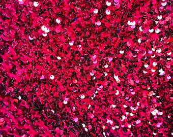 Burgundy Sequin Stretch Velvet Fabric: 5mm Shining Sequins, 2-Way Stretch (58/60")