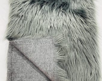 Charcoal Shaggy Faux Fur Fabric: Luxury Long Pile, 60" Wide
