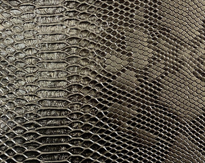 Black Faux Viper Snake Skin Vinyl-faux Leather-3D Scales-sold Vinyl For upholstery  By The Yard