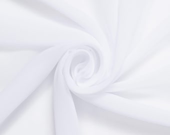 White Hi Multi Chiffon Fabric: 58-60" Wide, Apparel & Decoration