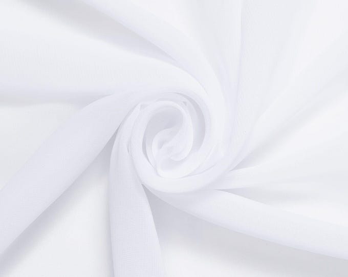 White Hi Multi Chiffon Fabric: 58-60" Wide, Apparel & Decoration