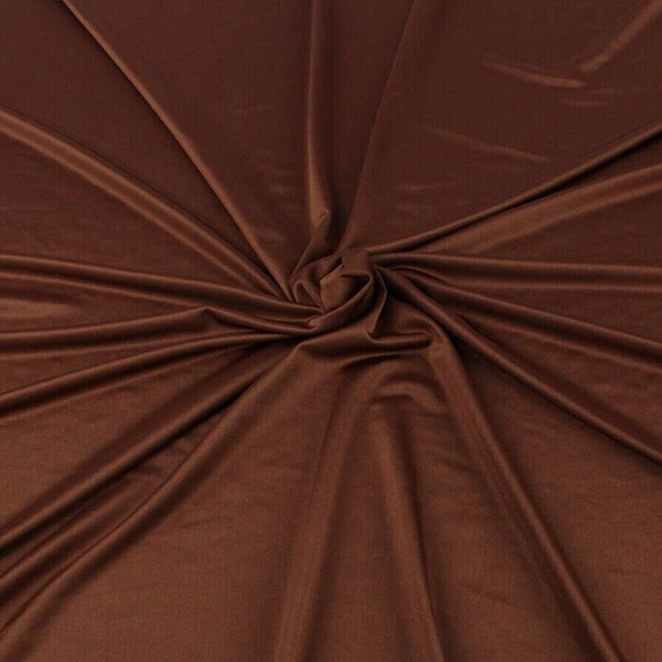 Brown Shiny Milliskin Nylon Spandex Fabric 4 Way Stretch Prom-Gown-Dress, 58" Wide Sold by The Yard (Pick a Size)