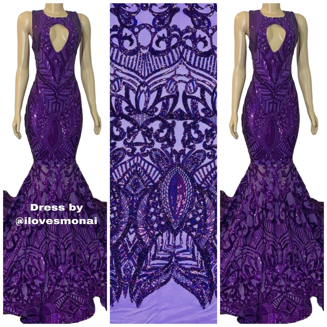 New Holographic Purple on Purple Mesh, Royalty Design on Mesh 4way ...