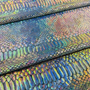 Silver Iridescent Illusion Anaconda Foil Printed On Stretch Velvet - Sold By The Yard - 58&quot;/60&quot; Snake Velvet Spandex Fabric