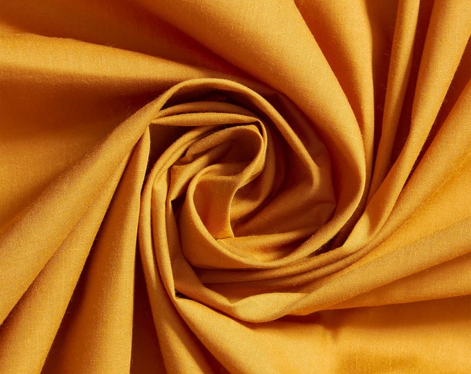 GOLD 60" Poly Cotton Broadcloth, Fabric by the Yard