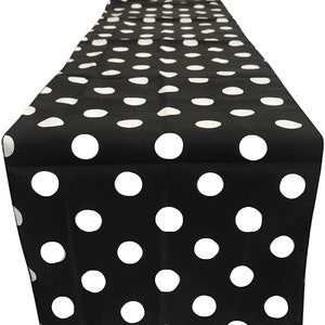 Camino de mesa de lunares: popelina de poliéster de 35,5 cm de ancho, fabricado en EE. UU.