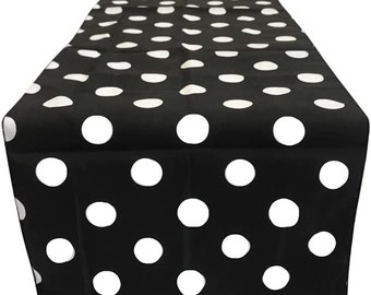 Polka Dot Table Runner: 14" Wide Polyester Poplin, Made in USA