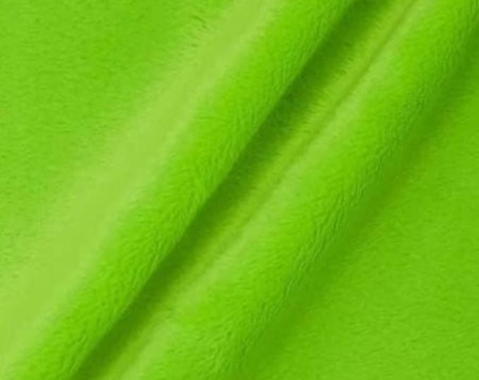 Lime Green Minky Fabric By The Yard: Ultra Soft 60" Wide, 3mm Pile