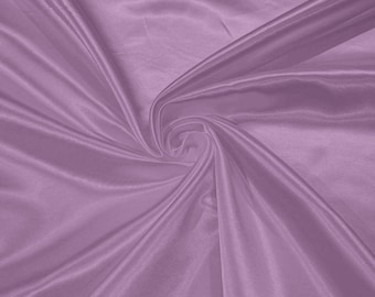 Lavender Bridal Satin Fabric: Shiny Heavy Polyester, 60" Wide - Sold By Yard