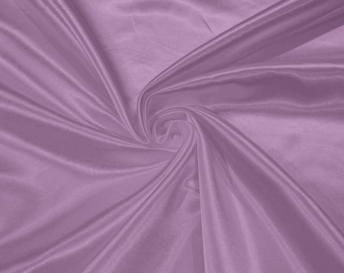 Lavender - 60" Shiny Heavy Bridal Satin Fabric for Wedding, Gala, Prom Dress Sold By Yard