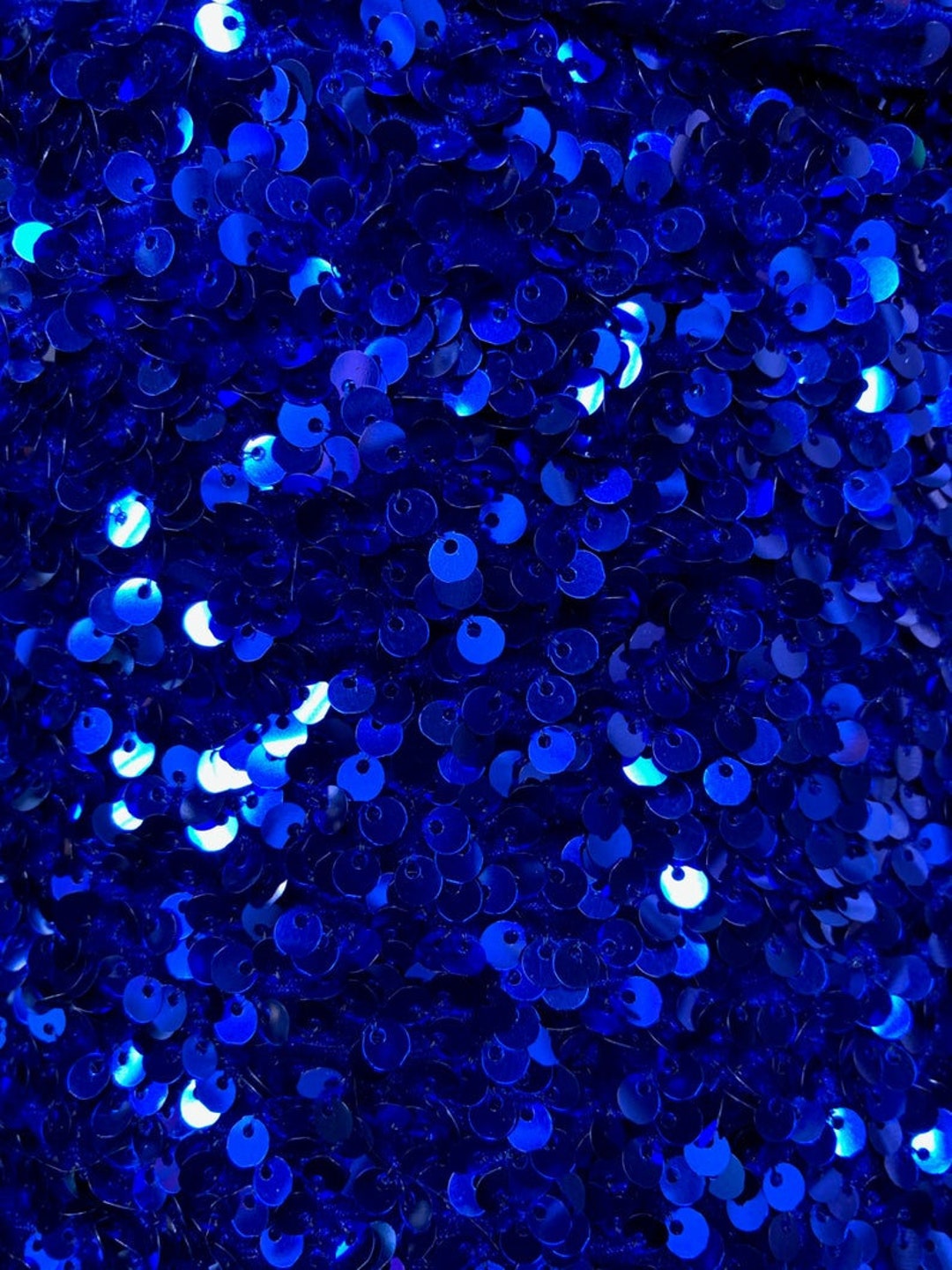 Royal Blue Sequin on Royal Stretch Velvet With Luxury Sequins All Over
