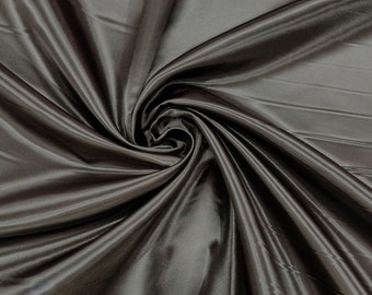 Charcoal Shiny Bridal Satin Fabric: 60" Wide, Heavy Drape