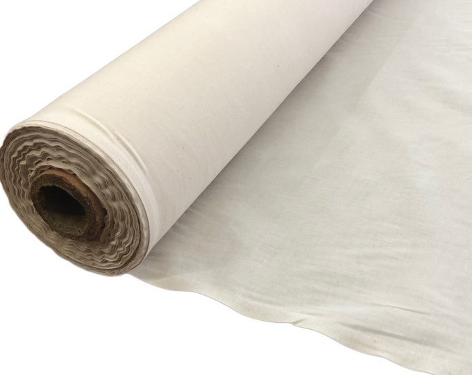 Mia's Fabrics Inc, 100% Cotton Muslin Fabric Unbleached 60" Wide, Natural Color By The Yard
