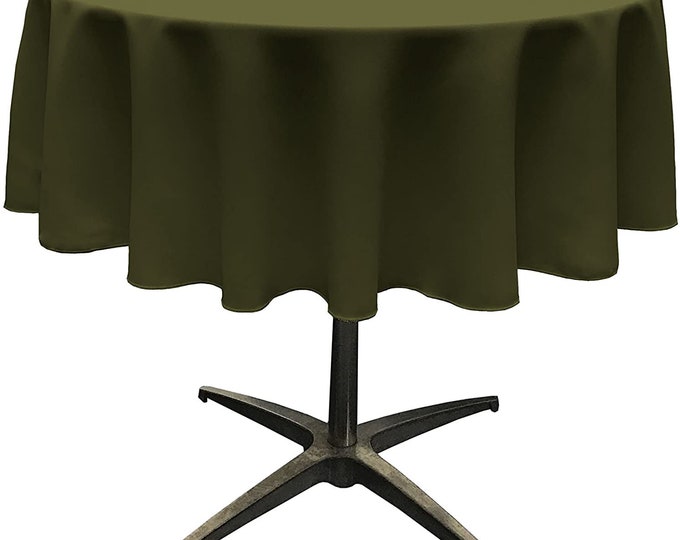 Mia's Fabrics Inc, Olive Tablecloth Polyester Poplin Tablecloth Inch Round Banquet Cloth, Wrinkle Resist Quality (Pick a Size)