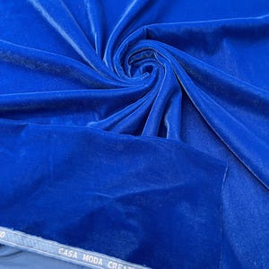 Tecido de microveludo azul royal: 54&quot; de largura, costura para vestuário e artesanato