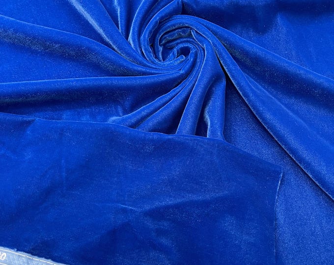 Royal Blue Micro Velvet by the yard, Micro Velvet Fabric 54'' Wide, Velvet Fabric, Sewing, Apparel, Costume, Craft {Choose quantity}