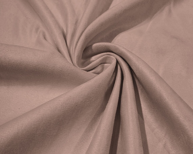 58" Faux Micro Suede Fabric - River Rose - Polyester Micro Suede Fabric for Upholstery / Crafts / Costume Sold By The Yard