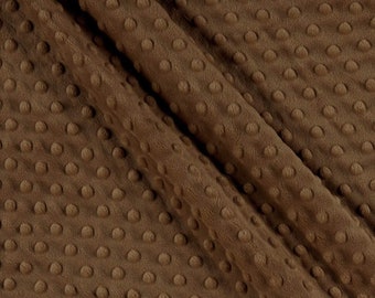 Mia' Fabrics Inc, Brown 58/59" Wide 100 Polyester Minky Dimple Dot Soft Cuddle Fabric by the Yard (Pick a Size)