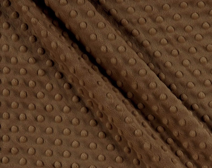 Mia' Fabrics Inc, Brown 58/59" Wide 100 Polyester Minky Dimple Dot Soft Cuddle Fabric by the Yard (Pick a Size)