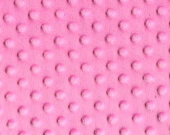 Pink Minky Dimple Dot Fabric: Soft Polyester Cuddle Material