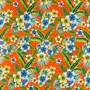 Hawaiian Print Fabric One Yard - Polyester - Blouse, Scarf