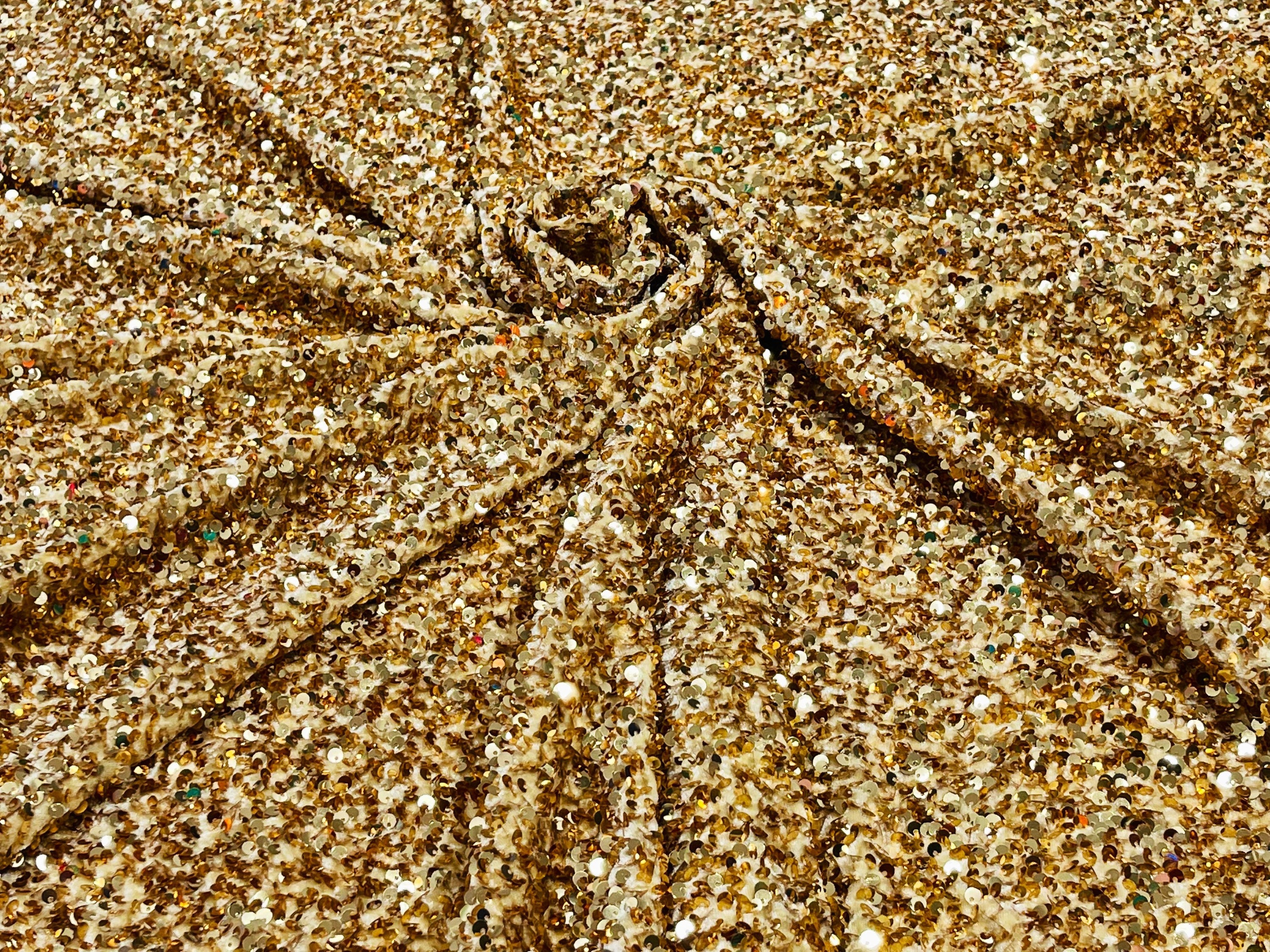 Gold Dangle Sequin Fabric