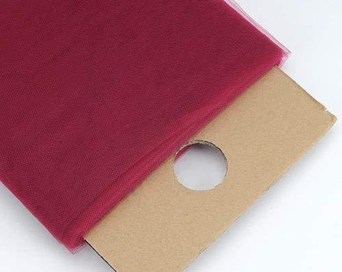 Mia Fabrics Burgundy 54"Inches Wide by 40 Yards Long (120 ft) Fabric Tulle Bolt for Wedding and Decoration, Bridal Wedding Tulle