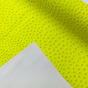 Yellow Ostrich Faux Leather Upholstery By The Yard, Ostrich Embossed Vinyl Leather Upholstery, Purses Shoes Wallets 54&quot; Wide