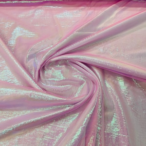 Pink Iridescent Crush Organza Fabric - 45&quot; Wide - By The Yard