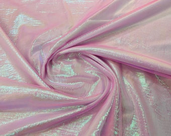 Pink Iridescent Crush Organza Fabric - 45" Wide - By The Yard