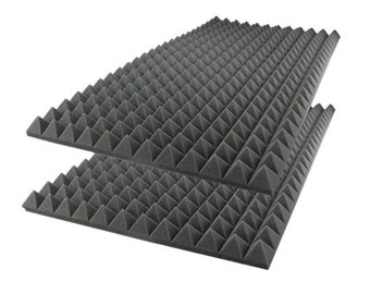Acoustic Foam Pyramid Wall Panels 48" x 24" - 2 Pack