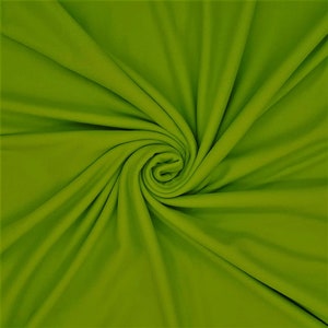 Mia's Fabrics Inc, 58/59" ITY Fabric - Dark Lime Green  - 2 Way Stretch Spandex Polyester Knit Jersey Fabric Sold By The Yard