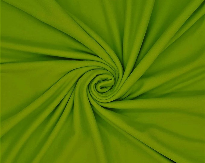 Mia's Fabrics Inc, 58/59" ITY Fabric - Dark Lime Green  - 2 Way Stretch Spandex Polyester Knit Jersey Fabric Sold By The Yard