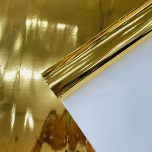 Gold Chrome Mirror Vinyl Fabric: Reflective Upholstery Material