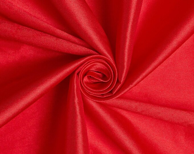 Red Taffeta Stretch Fabric 2-Way Stretch, Spandex Polyester 58" Wide Sold by The Yard
