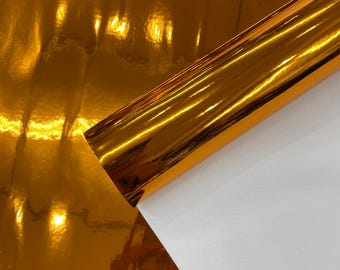 Orange Chrome Mirror Vinyl Fabric: Reflective Upholstery Material