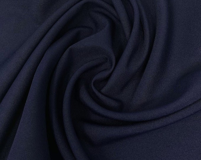 Navy Poly Poplin Fabric Polyester Solid 60'' By The Yard Table Covers Decoration Apparel ( Choose The Size )