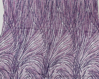 Lilac Glitter Tulle Lace Fabric: Shimmer Sparkle Mesh, Bridal & Prom